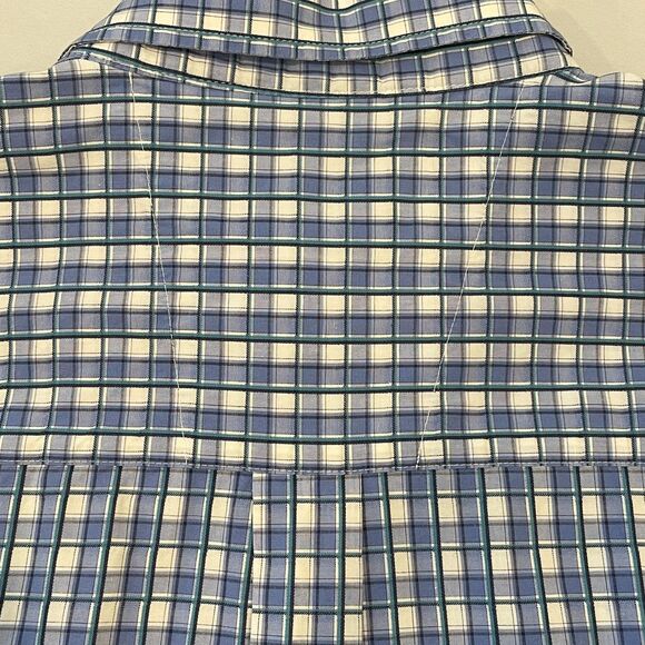 ~ Wrangler XL George Strait Cowboy Cut Collection Button-Down Shirt Blue Plaid - Picture 13 of 14